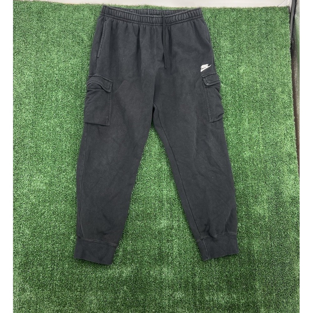 Nike Sweatpants Mens XXL Black Club Fleece Cargo Jogger Pants CD7258-010